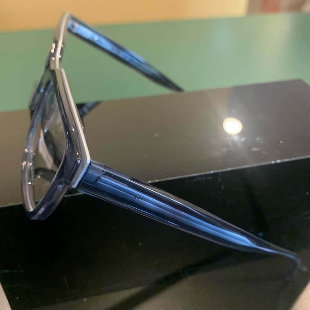TOM DAVIES 704 Col 2055. Blue & Silver. 52mm Square Eyeglasses 